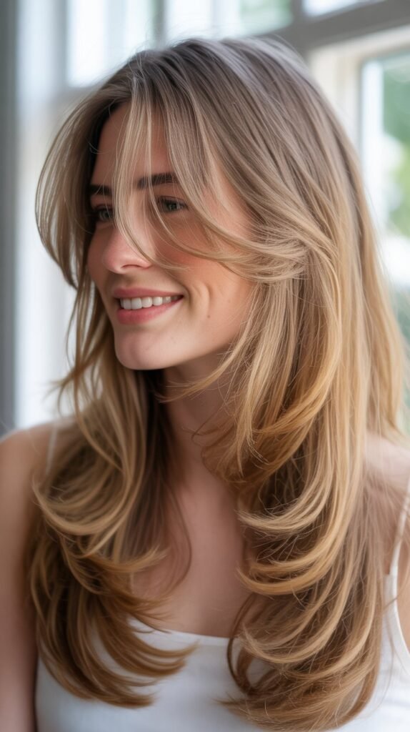 Wispy Face-Framing Layers For Fine Hair