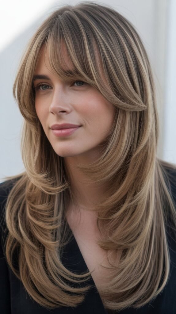 Seamless Layers with Baby Curtain Bangs