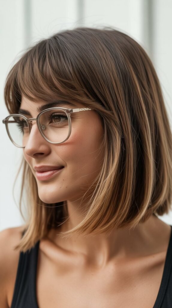 Side-Swept Bangs With Angled Lob