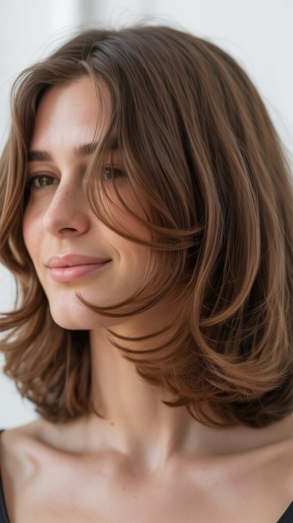 Classic Long Layered Bob with Face-Framing Pieces