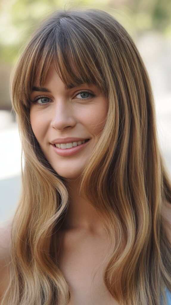 Long Hair With Face-Framing Bangs