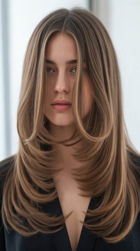 V-Shaped Layers With Angled Front Sections