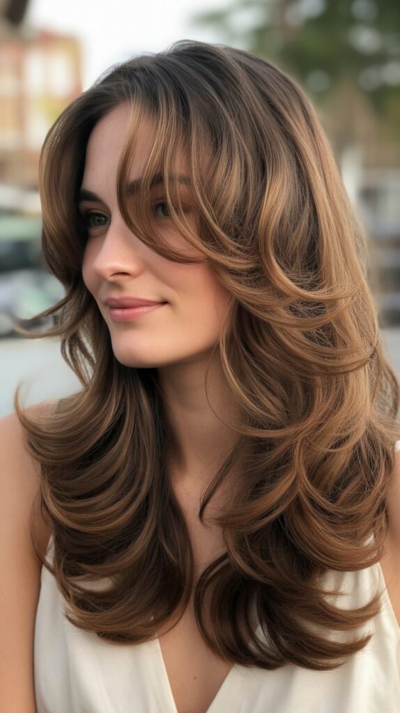 Long Layers with Swooping Side Fringe