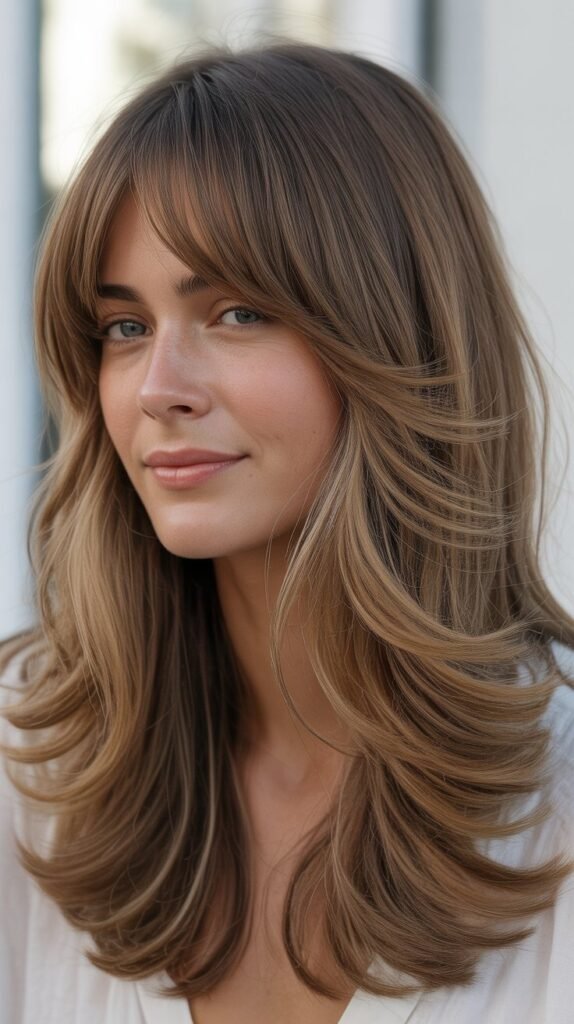 Long Shag with Curtain Bangs