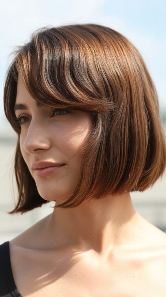 Classic French Bob With Versatile Side-Part Bangs