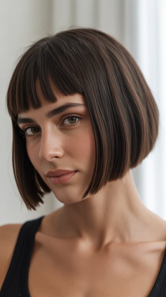  Inverted French Bob With Angular Bangs