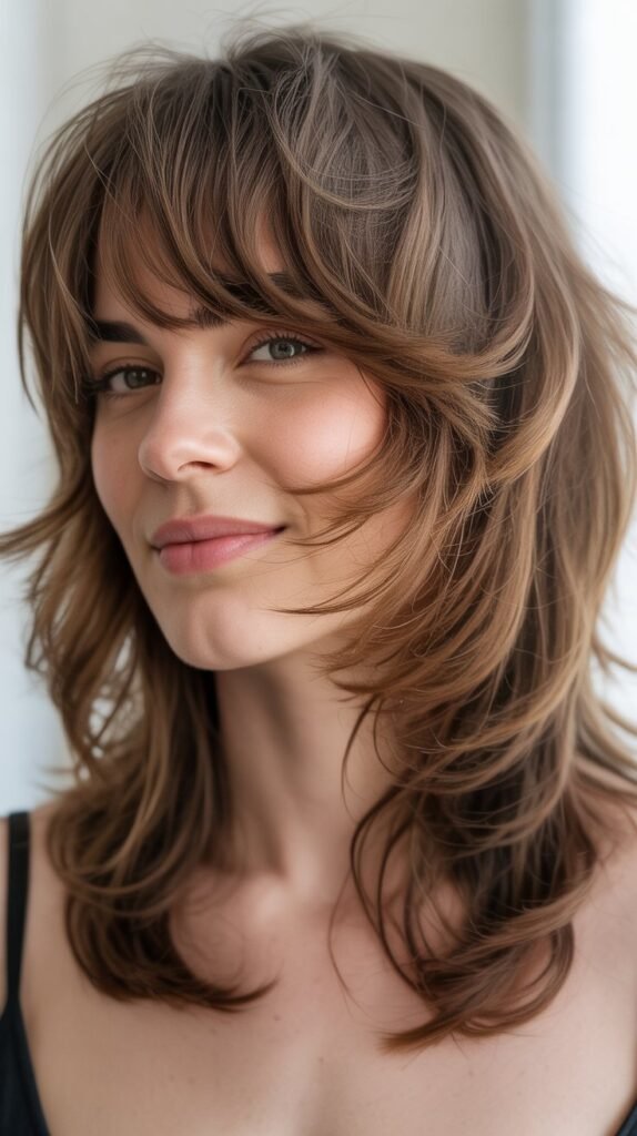 Textured Shag with Long Bangs