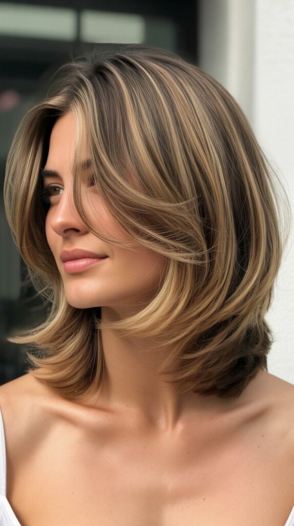 Graduated Long Bob with Stacked Layers