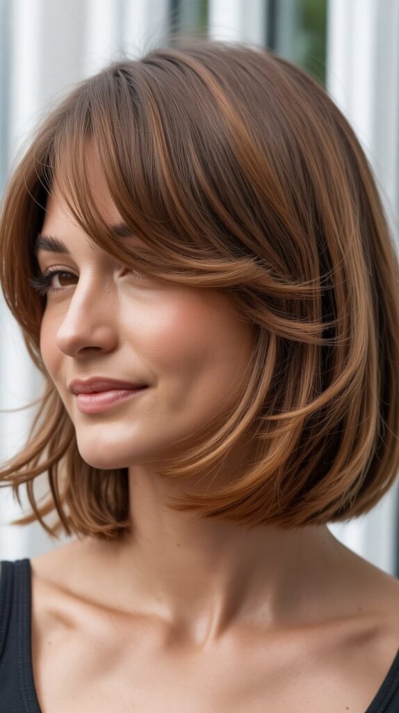 Internal Layered Bob with Side Bangs