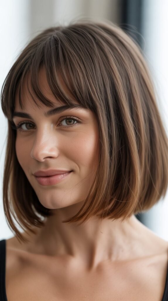 Blunt Cut Bob with Baby Bangs