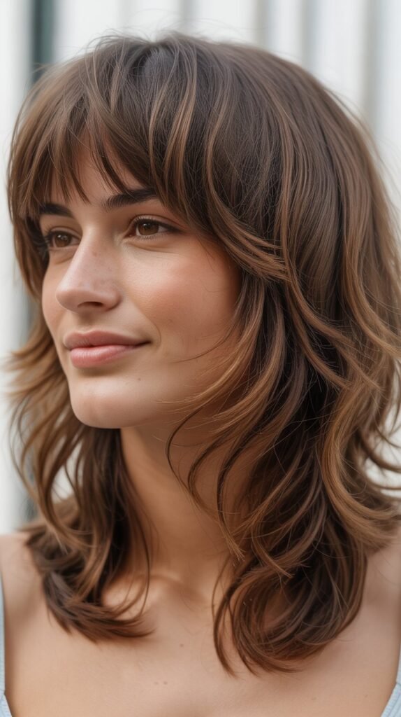 Textured Choppy Fringe with Medium Shag