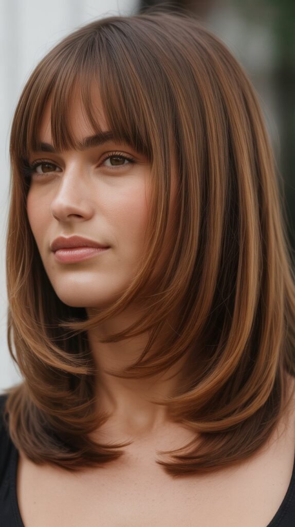 Graduated Bob-Length Layers with Full Bangs