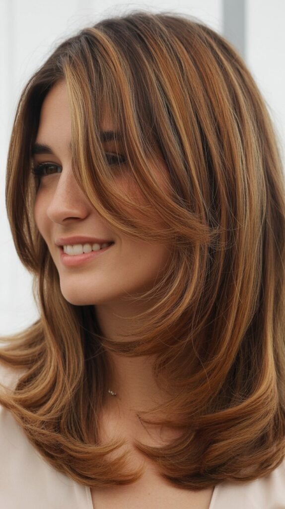 Long Bangs with Dimensional Lowlights