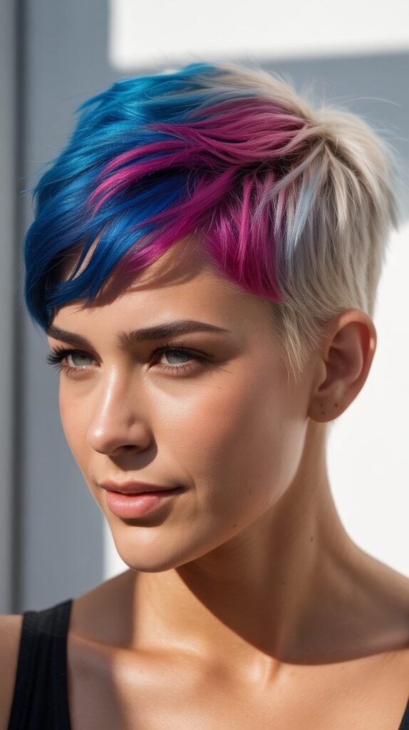 Bold Color Block Pixie