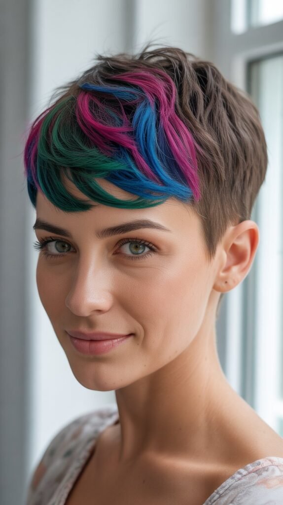 Pixie with Colored Highlights