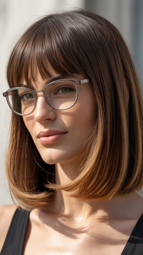 Sleek Medium With Graduated Bangs
