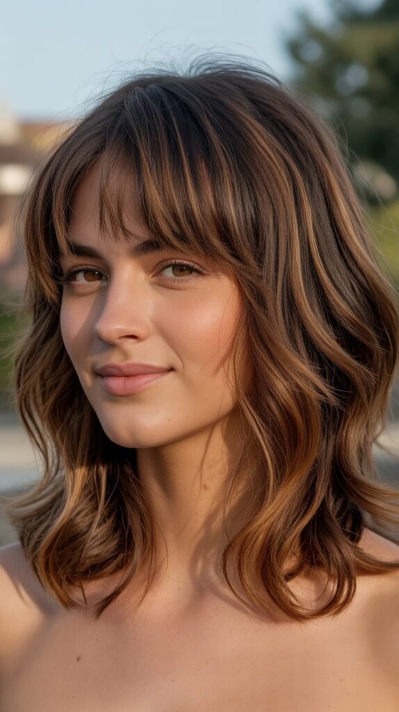 Collarbone-Length Cut with Choppy Bangs