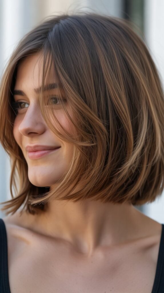  Face-Framing Shag with Baby Bangs