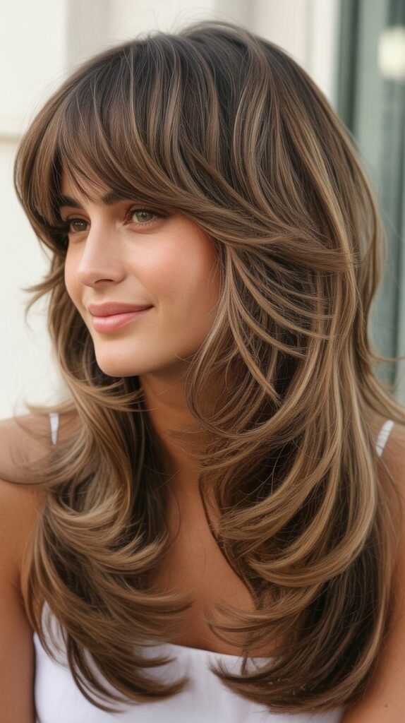 Textured Shag Layers with Bardot Bangs