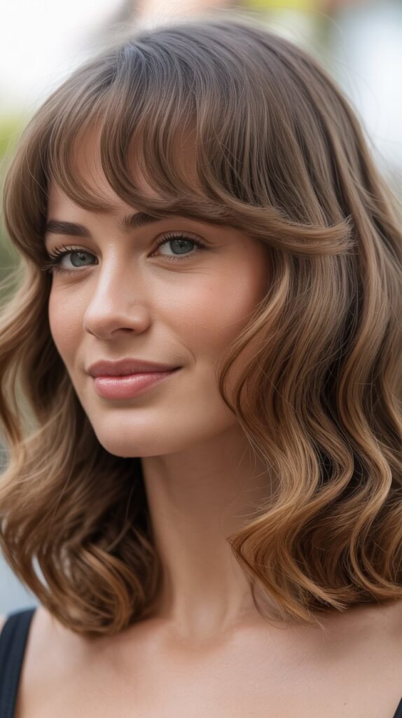 Curved Bangs With Bouncy Blowout