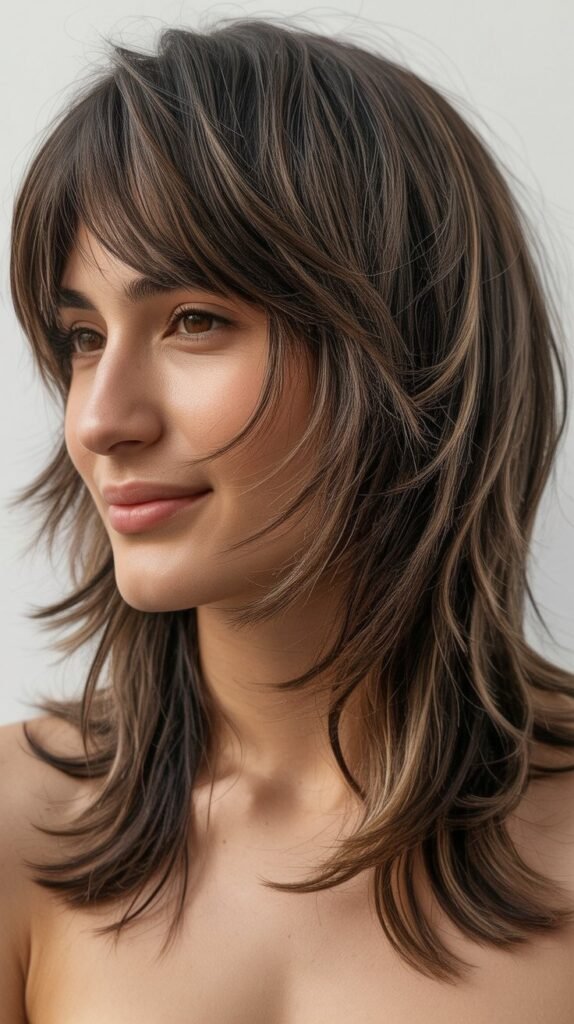 Razored Bangs with Medium Razored Layers