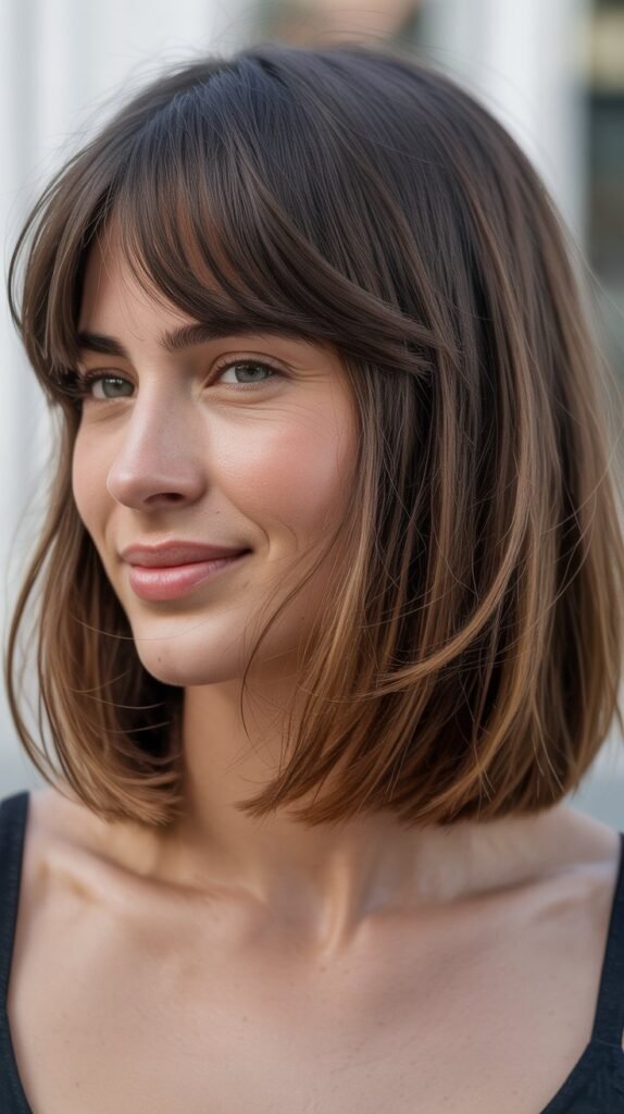 Razored Lob with Curtain Fringe
