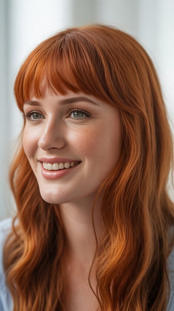 Red Hair With Bangs