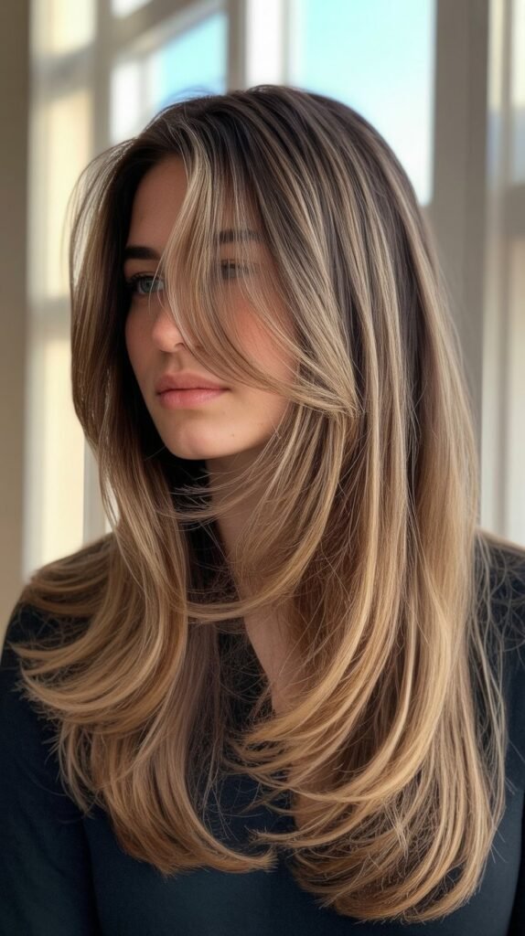 Textured Ends at Front with Sleek Roots Throughout