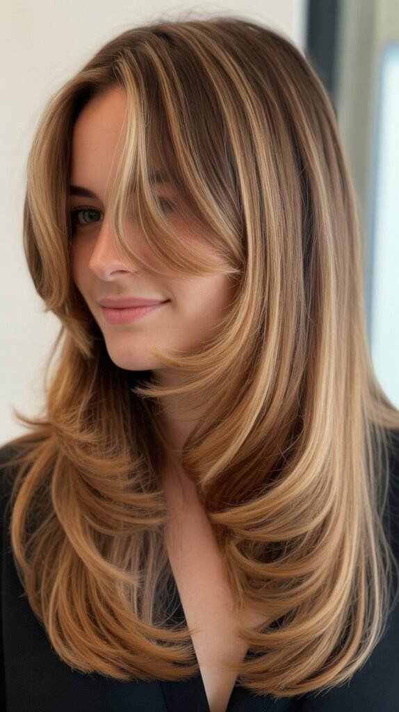 V-Shaped Layers With Face-Framing Highlights