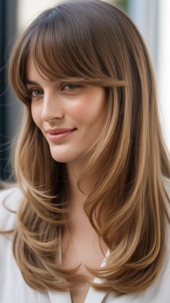 Soft Bangs Transitioning to Layers