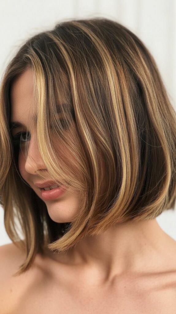 French Bob with Highlights and Lowlights