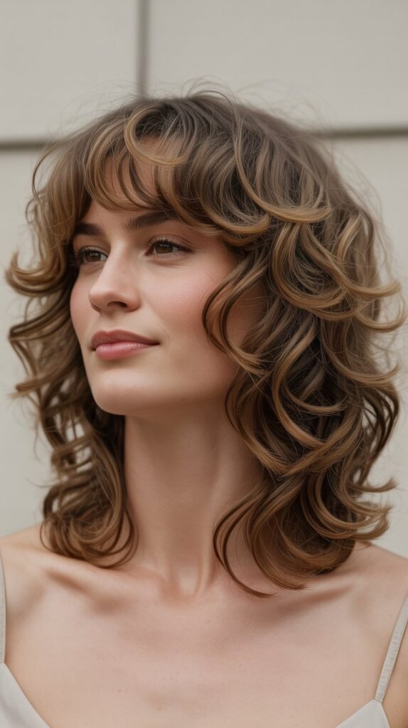 Long Bangs with Bouncy Curls