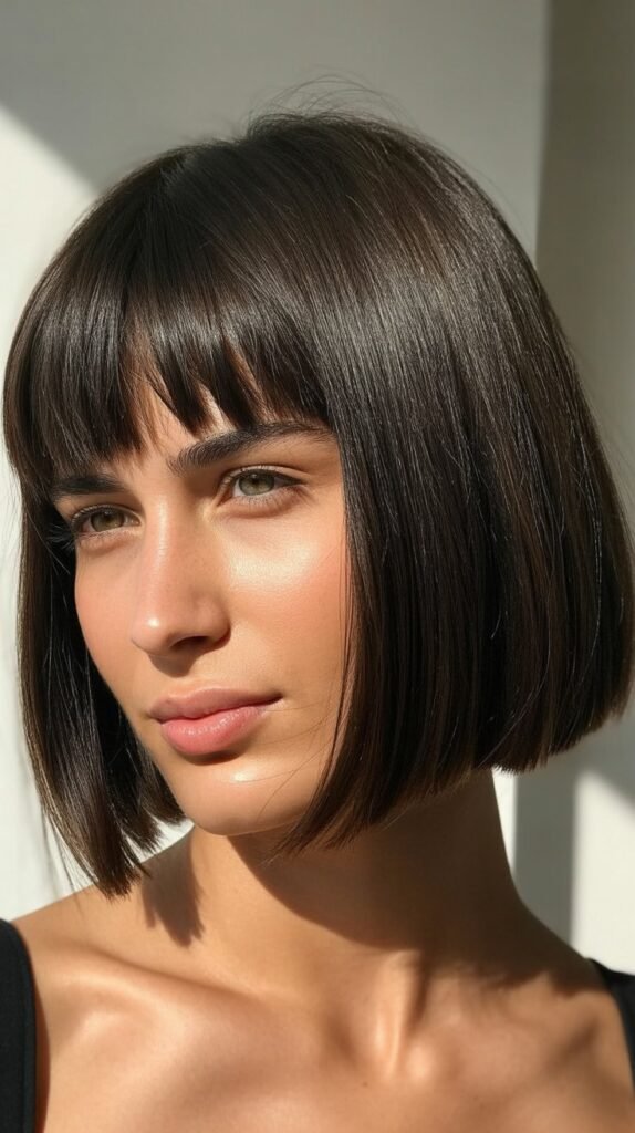 Razored French Bob With Edgy Bangs