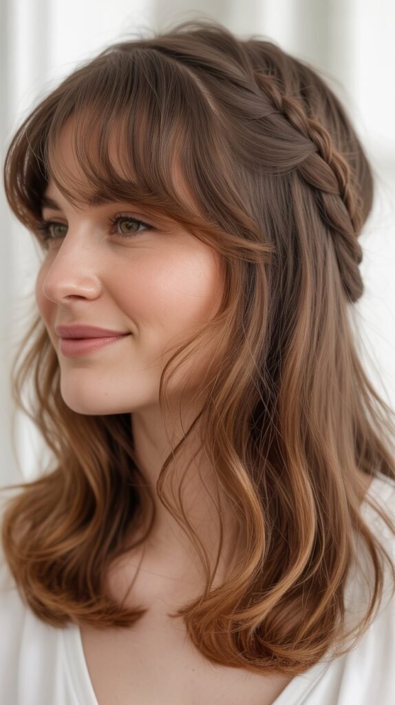 Long Bangs with Braided Details