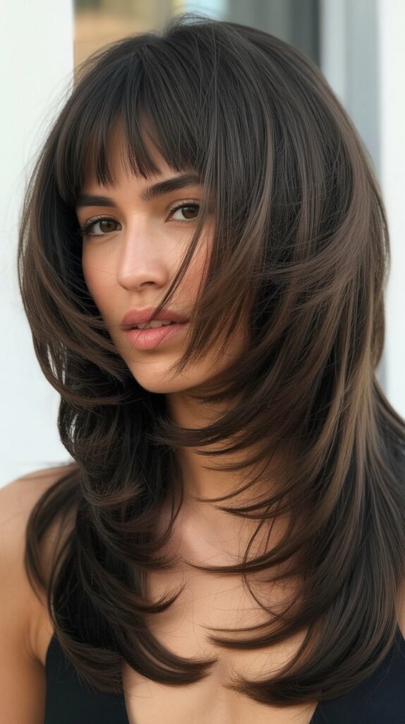 Chunky Layers with Blunt Micro Bangs