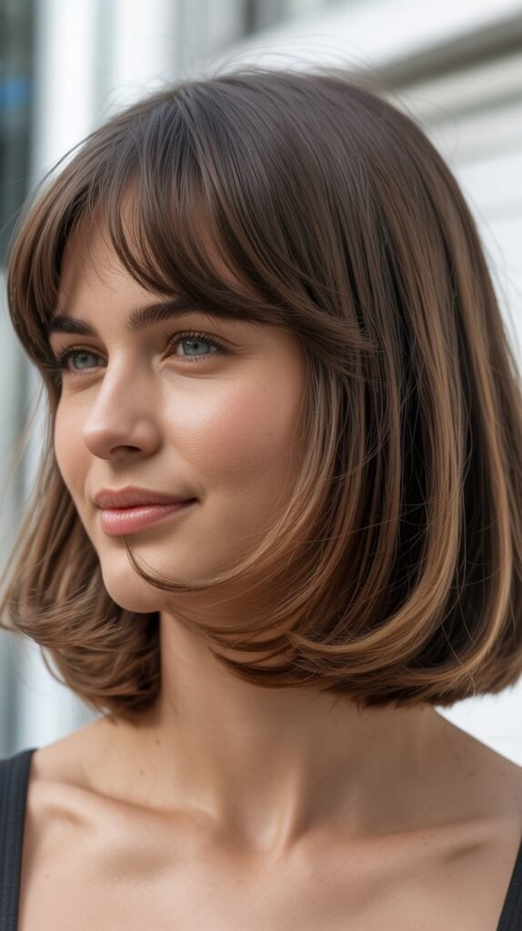 Soft Rounded Bangs With Curled Under Bob