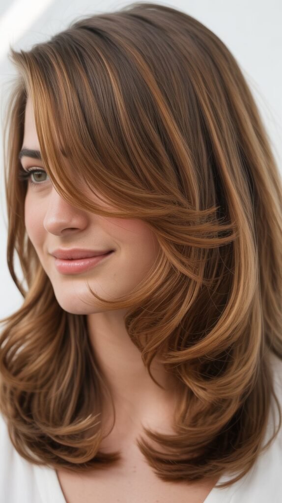 Swoopy Side Fringe With Flipped Layers