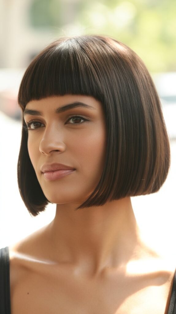 The Classic Blunt Bob With Straight Bangs