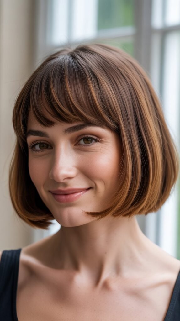 French Bob with Side-Swept Bangs