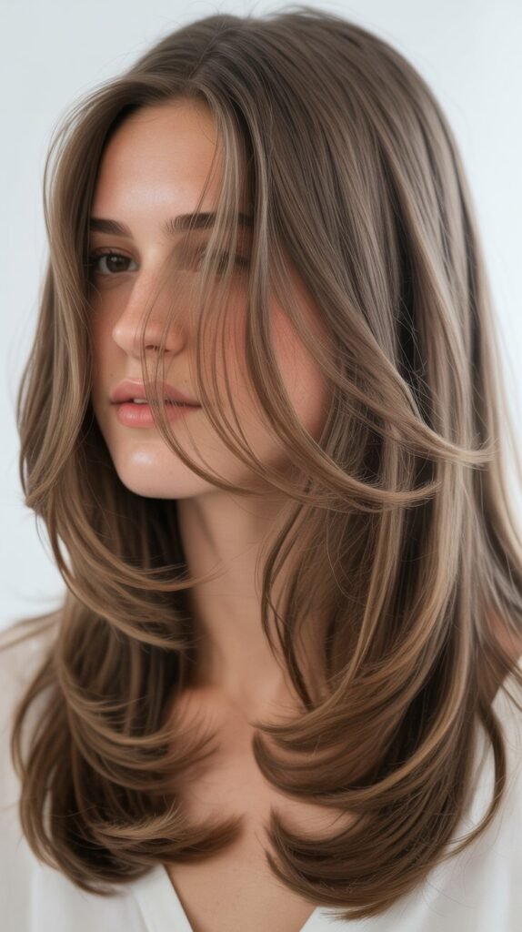 Subtle Curtain Layers Without Full Bangs