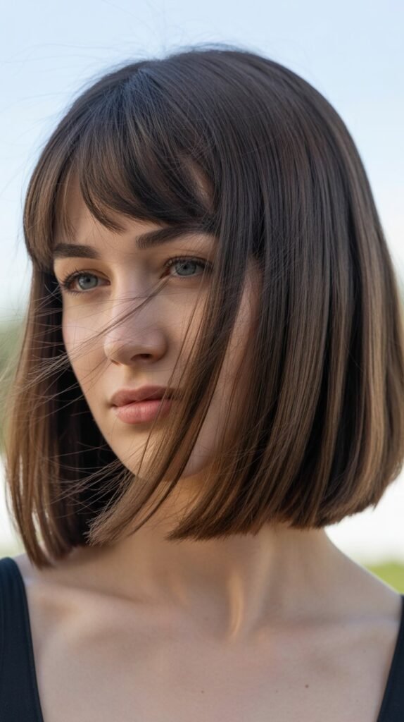 Sleek Bob with Baby Bangs