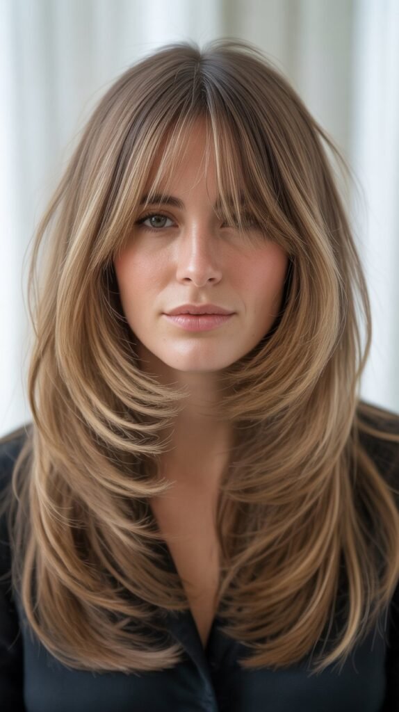 Razor-Cut Layers with Tousled Fringe