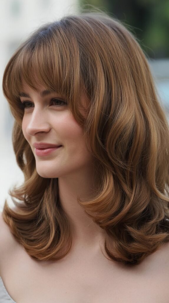 Long Bangs with Voluminous Blowout