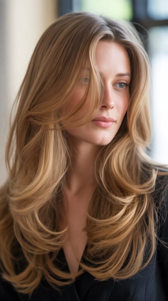 Curtain Bangs with Long Layers