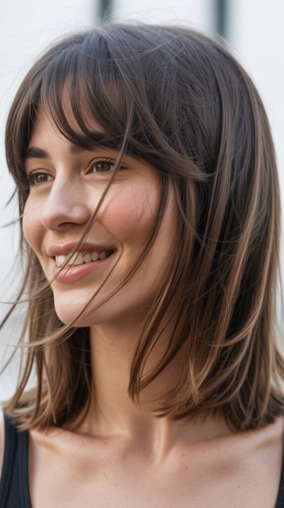 Feathered Face-Framing Bangs With Subtle Layers