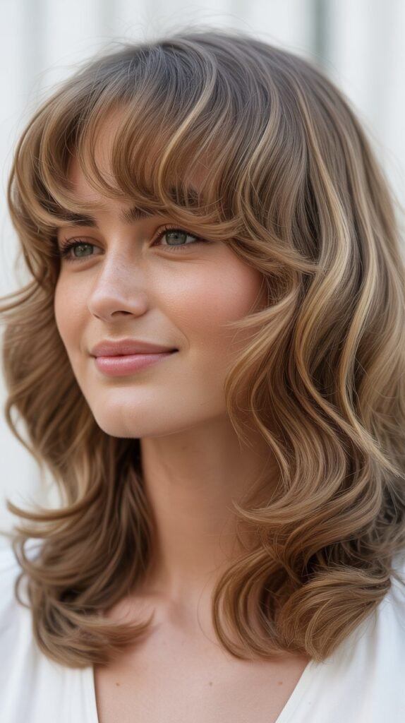 Soft Waves with Feathered Bangs
