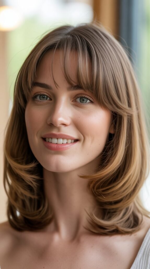 Arched Bangs with Medium Hair