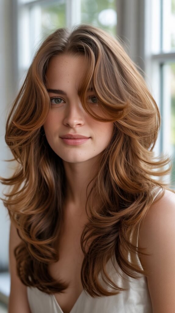 Voluminous Crown Layers With Face-Framing