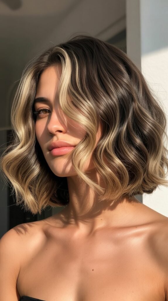 Wavy Bob with Money Pieces