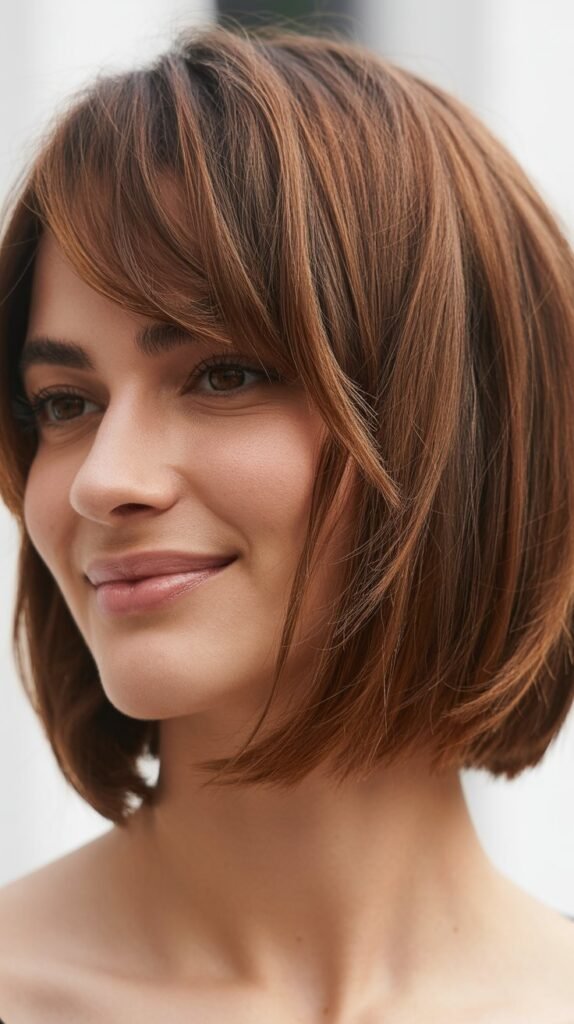 Textured Bob with Asymmetrical Bangs